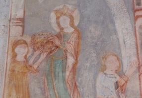 Colour frescos in the St. Nicholas Church (kostel sv. Mikule)