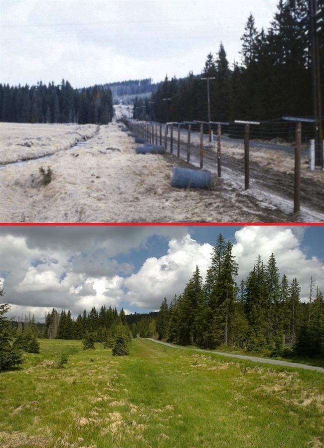 Javoří Pila v roce 1990 (směrem na Oblík)